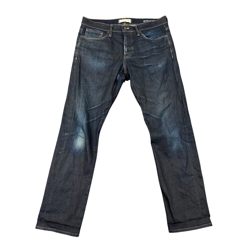 Madewell Straight Authentic Flex Selvidge Jeans Mens 33x32 Resin Rinse Stretch